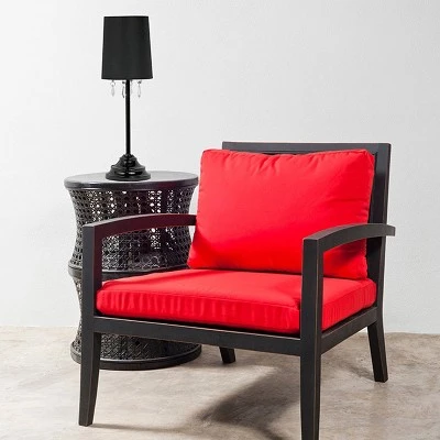 Table Lamp with Fabric Shade and Hanging Acrylic Beads Black - Simple Designs 2 Table Lamp with Fabric Shade and Hanging Acrylic Beads Black - Simple Designs - Image 2