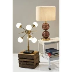 LED Doppler Table Lamp Antique Brass (Includes LED Light Bulb) - Adesso