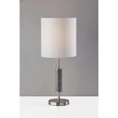 Vanessa Table Lamp Brushed Steel with Textured Ceramic Gray - Adesso 3 Vanessa Table Lamp Brushed Steel with Textured Ceramic Gray - Adesso - Image 3