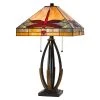23.75" Metal/Resin Contemporary Mission Table Lamp with Tiffany Glass Shade - Cal Lighting