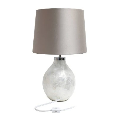 1-Light Table Lamp with Fabric Shade White - Simple Designs 3 1-Light Table Lamp with Fabric Shade White - Simple Designs - Image 3