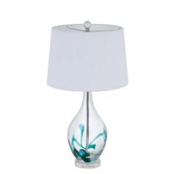 27" Glass Contemporary Table Lamp Turquoise - Cal Lighting -Desk Lamps sales shop unnamed file 3523
