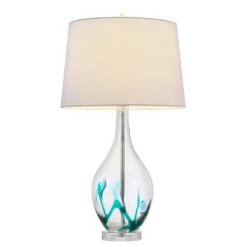 27" Glass Contemporary Table Lamp Turquoise - Cal Lighting -Desk Lamps sales shop unnamed file 3524