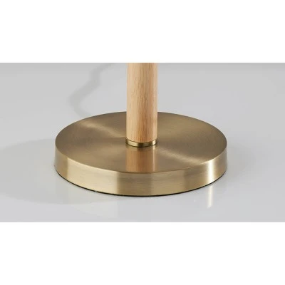 Madeline Table Lamp Natural Rubberwood Antique Brass - Adesso 4 Madeline Table Lamp Natural Rubberwood Antique Brass - Adesso - Image 4