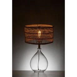 Cuba Teardrop Table Lamp (Includes Light Bulb) Clear/Natural - Adesso -Desk Lamps sales shop unnamed file 3575