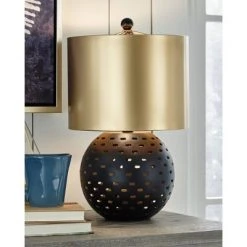 Mareike Table Lamp Black/Gold - Signature Design by Ashley -Desk Lamps sales shop unnamed file 3614
