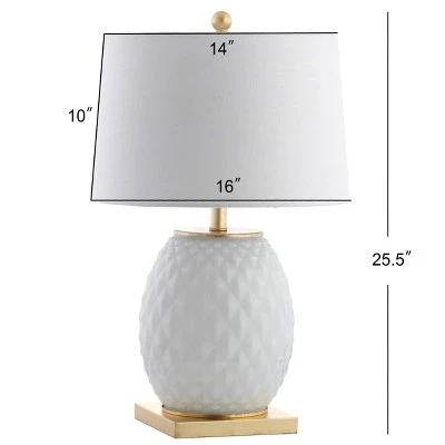 JONATHAN Y 25.5" Glass/Metal Diamond Table Lamp (Includes Energy Efficient Light Bulb) - JONATHAN Y White 3 JONATHAN Y 25.5" Glass/Metal Diamond Table Lamp (Includes Energy Efficient Light Bulb) - JONATHAN Y White - Image 3