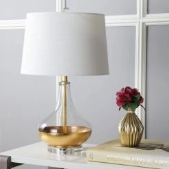 JONATHAN Y 24.5" Glass West Table Lamp (Includes LED Light Bulb) Clear - JONATHAN Y -Desk Lamps sales shop unnamed file 3627