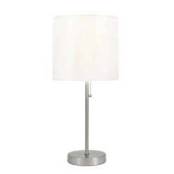 19" Metal Stick Table Lamp with Pull Chain Silver - Cresswell Lighting -Desk Lamps sales shop unnamed file 3667