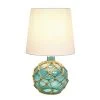 Buoy Rope Nautical Netted Coastal Sea Glass Table Lamp Aqua - Elegant Designs