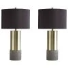 Set of 2 Jacek Table Lamps Gray/Brass - Signature Design by Ashley