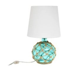 Buoy Rope Nautical Netted Coastal Sea Glass Table Lamp Aqua - Elegant Designs -Desk Lamps sales shop unnamed file 3681