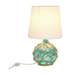 Buoy Rope Nautical Netted Coastal Sea Glass Table Lamp Aqua - Elegant Designs -Desk Lamps sales shop unnamed file 3682
