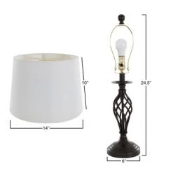 Set of 2 Table Lamps Spiral Cage Design (Includes LED Light Bulb) - Yorkshire Home