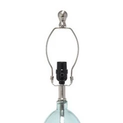 Glass Table Lamp with White Drum Shade Blue - Lalia Home -Desk Lamps sales shop unnamed file 3694