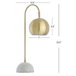JONATHAN Y 23.5" Metal/Marble Stephen Table Lamp (Includes LED Light Bulb) Gold- JONATHAN Y -Desk Lamps sales shop unnamed file 3698