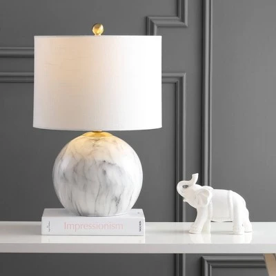 JONATHAN Y 21.5" Luna Faux Marble Resin Table Lamp (Includes LED Light Bulb) White - JONATHAN Y 1 JONATHAN Y 21.5" Luna Faux Marble Resin Table Lamp (Includes LED Light Bulb) White - JONATHAN Y