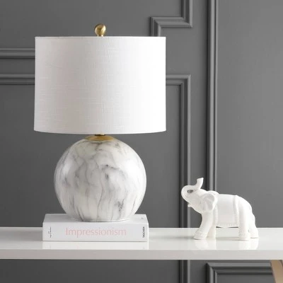 JONATHAN Y 21.5" Luna Faux Marble Resin Table Lamp (Includes LED Light Bulb) White - JONATHAN Y 2 JONATHAN Y 21.5" Luna Faux Marble Resin Table Lamp (Includes LED Light Bulb) White - JONATHAN Y - Image 2