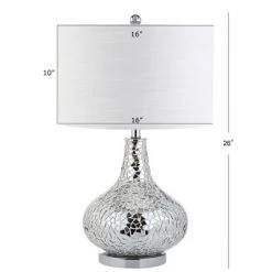 JONATHAN Y 26" Emilia Mirrored Mosaic Table Lamp (Includes LED Light Bulb) Silver - JONATHAN Y -Desk Lamps sales shop unnamed file 3716