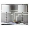 (Set of 2) 31" Amanda Crystal Glass Globe Lamp Clear (Includes CFL Light Bulb) - Safavieh
