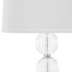 (Set of 2) 31" Amanda Crystal Glass Globe Lamp Clear (Includes CFL Light Bulb) - Safavieh -Desk Lamps sales shop unnamed file 3752