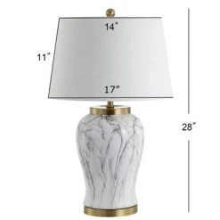 JONATHAN Y 28" Prague Ceramic Marble Table Lamp (Includes LED Light Bulb) White - JONATHAN Y 5 JONATHAN Y 28" Prague Ceramic Marble Table Lamp (Includes LED Light Bulb) White - JONATHAN Y -Desk Lamps sales shop unnamed file 3755