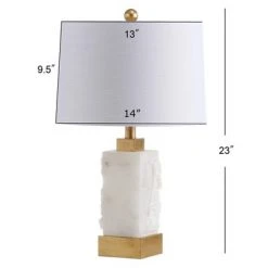 JONATHAN Y 23" Alabaster/Metal Eloise Table Lamp (Includes LED Light Bulb) White - JONATHAN Y -Desk Lamps sales shop unnamed file 3793