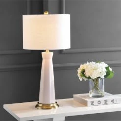 JONATHAN Y 29" Ceramic Hartley Column Table Lamp (Includes Energy Efficient Light Bulb) - JONATHAN Y Pink