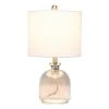 Hammered Glass Jar Table Lamp with Linen Shade White - Lalia Home
