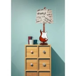 24.5" Guitar Table Lamp with Music Note Shade - Creative Motion Industries -Desk Lamps sales shop unnamed file 3815