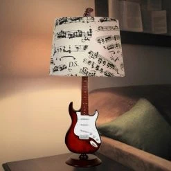 24.5" Guitar Table Lamp with Music Note Shade - Creative Motion Industries -Desk Lamps sales shop unnamed file 3816