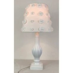 22" Polyresin Table Lamp with Silk Flower Shade - Creative Motion Industries White