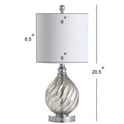 JONATHAN Y 20.5" Glass/Metal Lawrence Table Lamp (Includes LED Light Bulb) Silver - JONATHAN Y -Desk Lamps sales shop unnamed file 3834