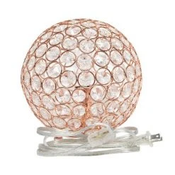 8" Elipse Crystal Ball Sequin Table Lamp Rose Gold - Elegant Designs -Desk Lamps sales shop unnamed file 3863