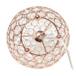 8" Elipse Crystal Ball Sequin Table Lamp Rose Gold - Elegant Designs -Desk Lamps sales shop unnamed file 3864