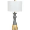 (Set of 2) 30.5" Iris Table Lamp Gray/Gold (Includes CFL Light Bulb) - Safavieh