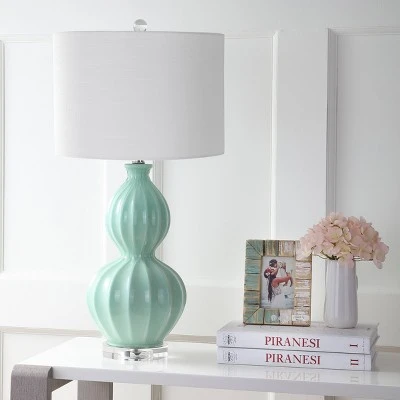 JONATHAN Y 28" Glass Faye Table Lamp (Includes LED Light Bulb) Green - JONATHAN Y 2 JONATHAN Y 28" Glass Faye Table Lamp (Includes LED Light Bulb) Green - JONATHAN Y - Image 2