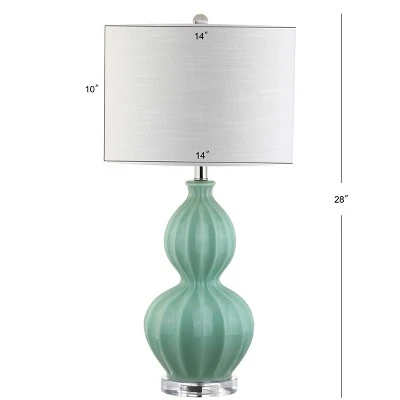 JONATHAN Y 28" Glass Faye Table Lamp (Includes LED Light Bulb) Green - JONATHAN Y 3 JONATHAN Y 28" Glass Faye Table Lamp (Includes LED Light Bulb) Green - JONATHAN Y - Image 3