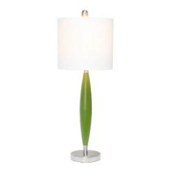 Stylus Table Lamp with Fabric Shade Green - Lalia Home