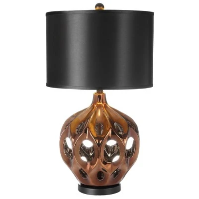 29" Regina Ceramic Table Lamp Gold/Brown (Includes CFL Light Bulb) - Safavieh 2 29" Regina Ceramic Table Lamp Gold/Brown (Includes CFL Light Bulb) - Safavieh - Image 2