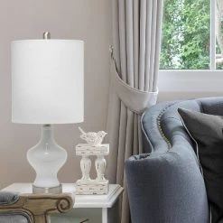 Paseo Table Lamp with Fabric Shade White - Lalia Home -Desk Lamps sales shop unnamed file 3904