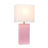 21" Monaco Avenue Modern Leather Table Lamp Pink - Elegant Designs