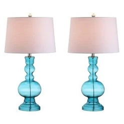 JONATHAN Y 28.5" (Set of 2) Genie Glass Table Lamps (Includes LED Light Bulb) - JONATHAN Y Navy 10 JONATHAN Y 28.5" (Set of 2) Genie Glass Table Lamps (Includes LED Light Bulb) - JONATHAN Y Navy -Desk Lamps sales shop unnamed file 3914