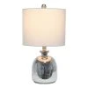 Hammered Glass Jar Table Lamp with Linen Shade Metallic Gray - Lalia Home