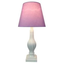 22" Polyresin Table Lamp with Silk Shade - Creative Motion Industries Pink