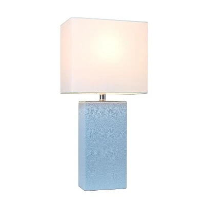 21" Monaco Avenue Modern Leather Table Lamp Periwinkle - Elegant Designs 1 21" Monaco Avenue Modern Leather Table Lamp Periwinkle - Elegant Designs
