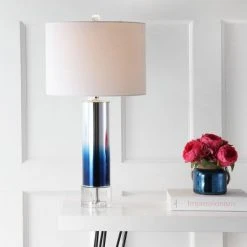 JONATHAN Y Glass/Crystal Edward Table Lamp (Includes Energy Efficient Light Bulb) - JONATHAN Y Pink