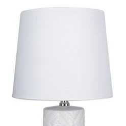 15.5" Farmhouse Ceramic Table Lamp White (Includes LED Light Bulb) - Cresswell Lighting