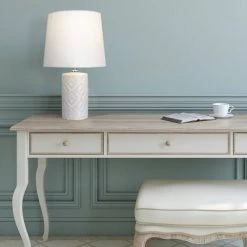 15.5" Farmhouse Ceramic Table Lamp White (Includes LED Light Bulb) - Cresswell Lighting 5 15.5" Farmhouse Ceramic Table Lamp White (Includes LED Light Bulb) - Cresswell Lighting -Desk Lamps sales shop unnamed file 3976