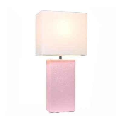 21" Monaco Avenue Modern Leather Table Lamp Blush Pink - Elegant Designs 1 21" Monaco Avenue Modern Leather Table Lamp Blush Pink - Elegant Designs